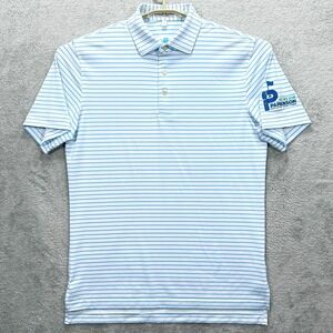 Peter Millar Polo Shirt Mens Small Blue Parkinson Golf Tour Issue Summer Comfort